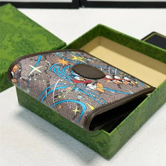 Gucci X Disney Wallet Men's Donald Duck Canvas & Leather Bifold