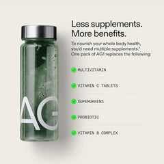 AG1 Greens Daily Multivitamin Nutrition Powder Supplement 12.7 fl oz - 1 Month Supply