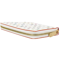 Louis Vuitton Wallet Canvas Purse White Designer Multicolor Monogram Zippy Long