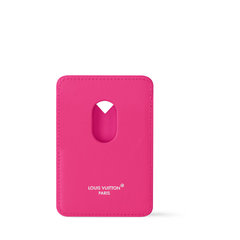 Louis Vuitton Card Holder Monogram Macassar MagSafe Magnetic Pink Trim